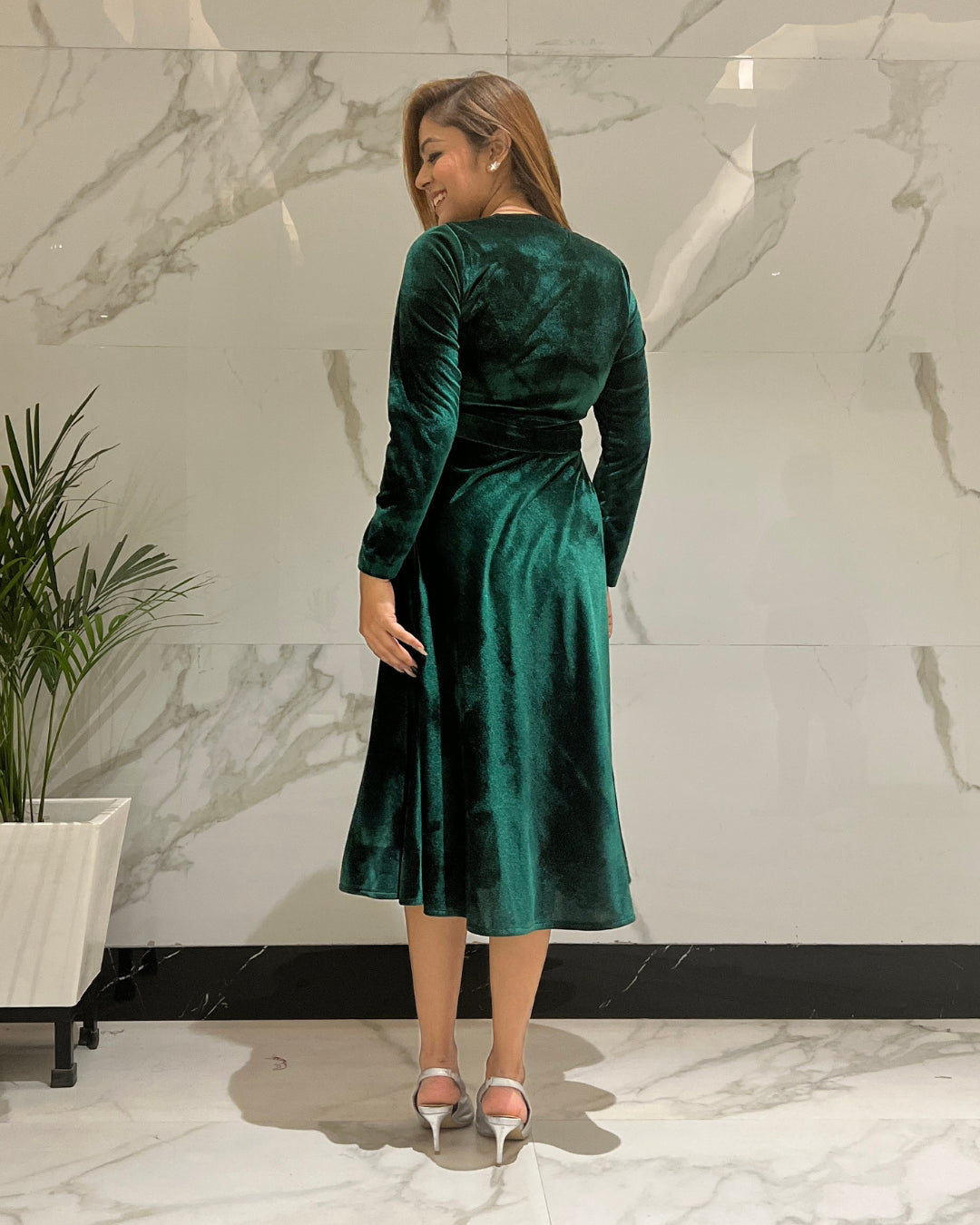 Evergreen Luxurious Velvet Dress