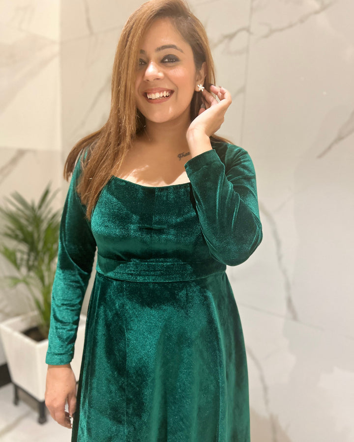 Evergreen Luxurious Velvet Dress