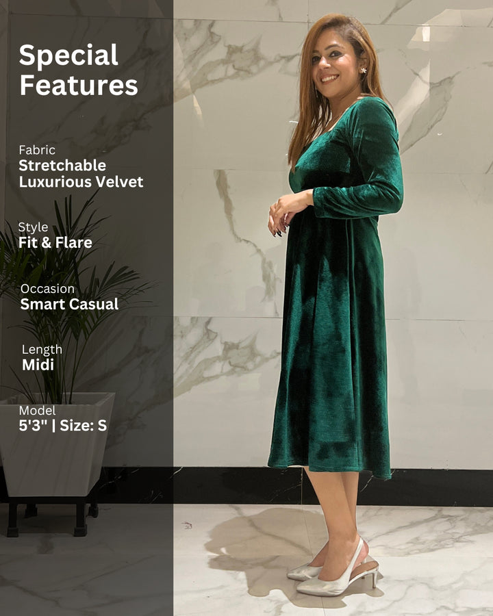 Evergreen Luxurious Velvet Dress