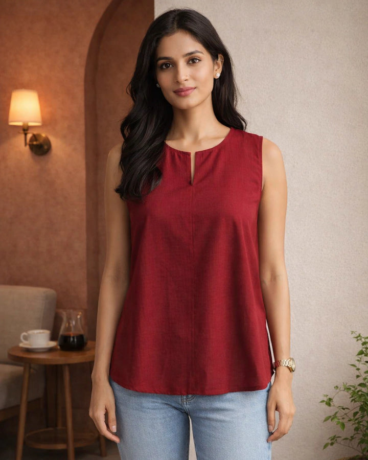 Feeling Fire Cotton Linen Summer Top For Women