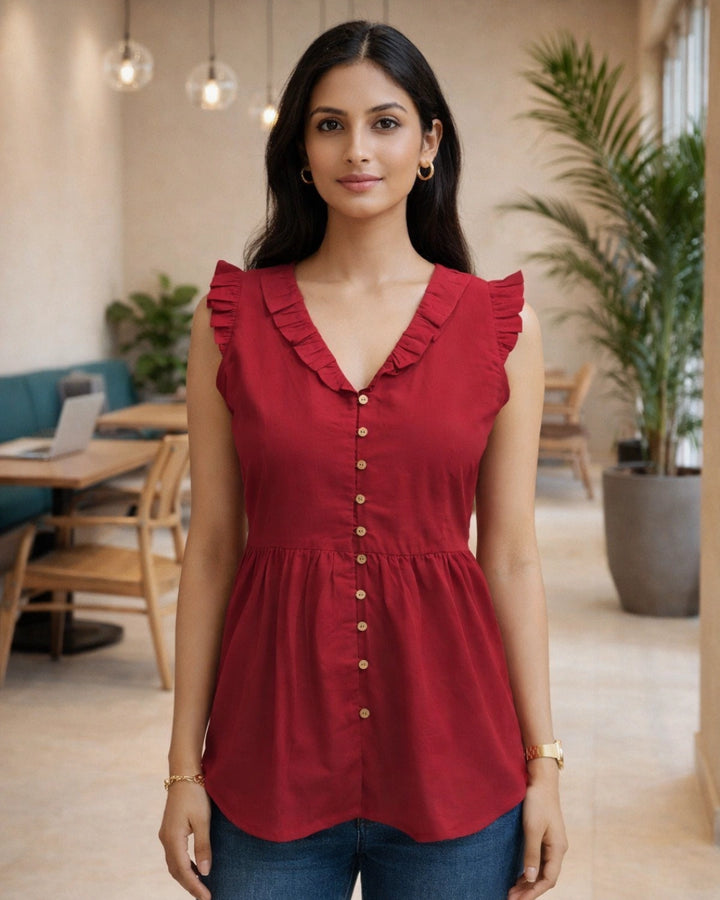 Frill-n-Frolic Red Women's Shirt