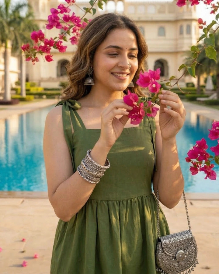 Grass is Green Tie Top in Softest Modal For Women