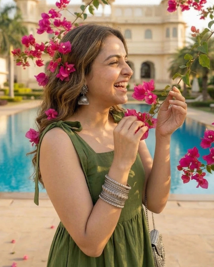 Grass is Green Tie Top in Softest Modal For Women