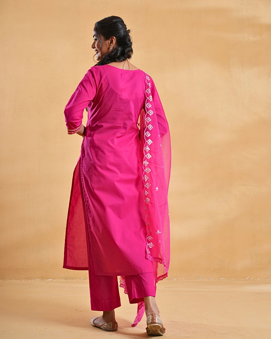 Gulaabi Glow Cotton Suit For Women - Set of 3