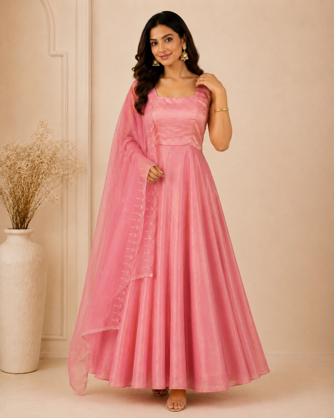 Kashni Organza Anarkali With Dupatta