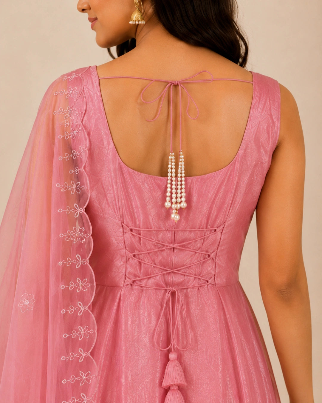 Kashni Organza Anarkali With Dupatta