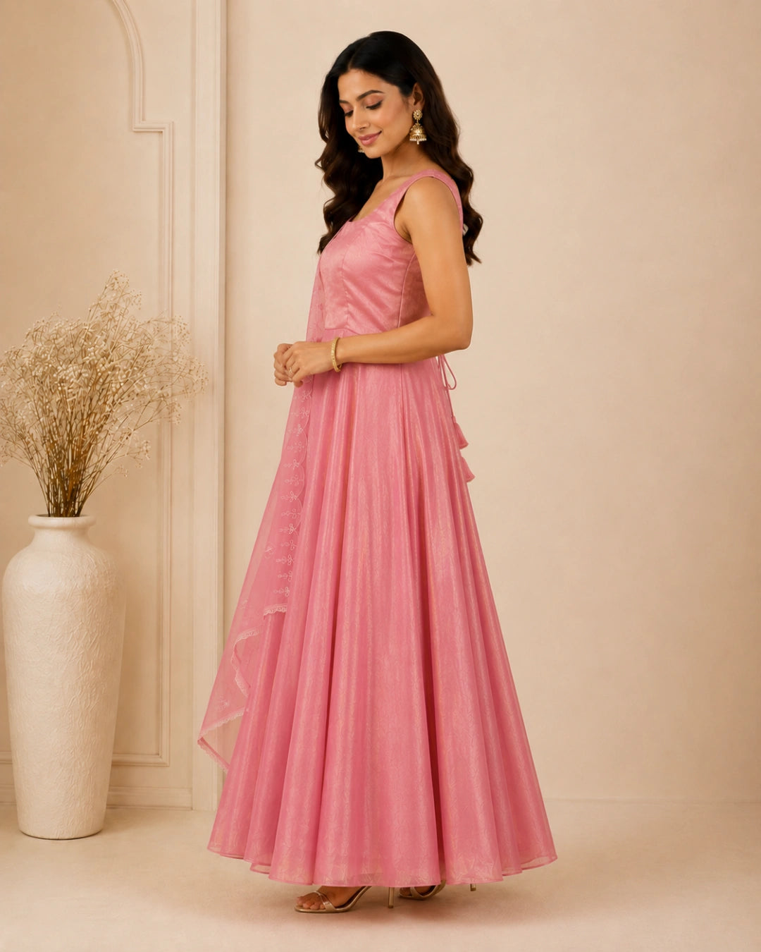 Kashni Organza Anarkali With Dupatta