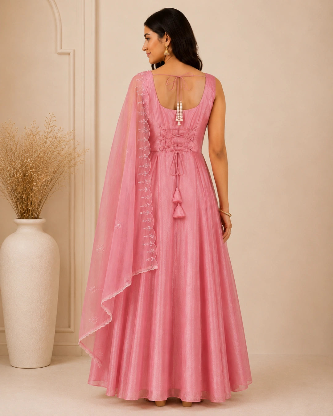 Kashni Organza Anarkali With Dupatta