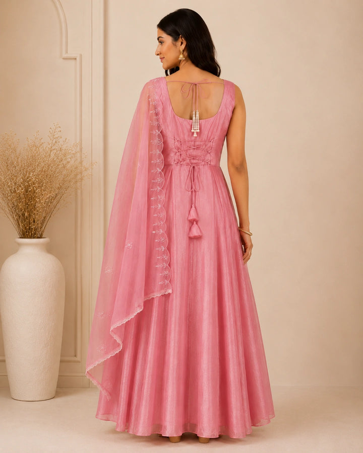 Kashni Organza Anarkali With Dupatta