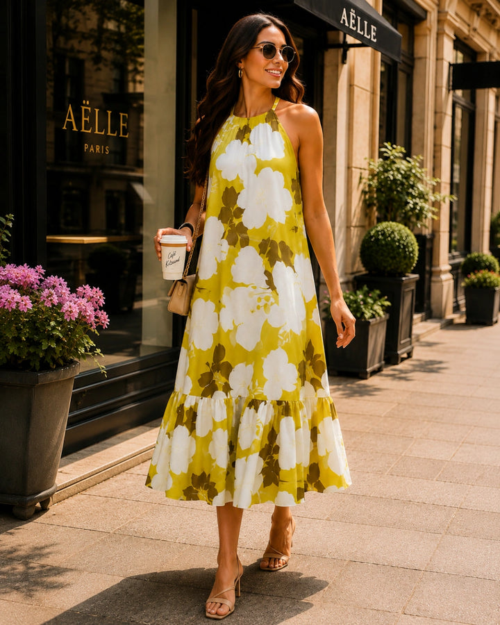 Lemon Muse Back Tie Dress For Women