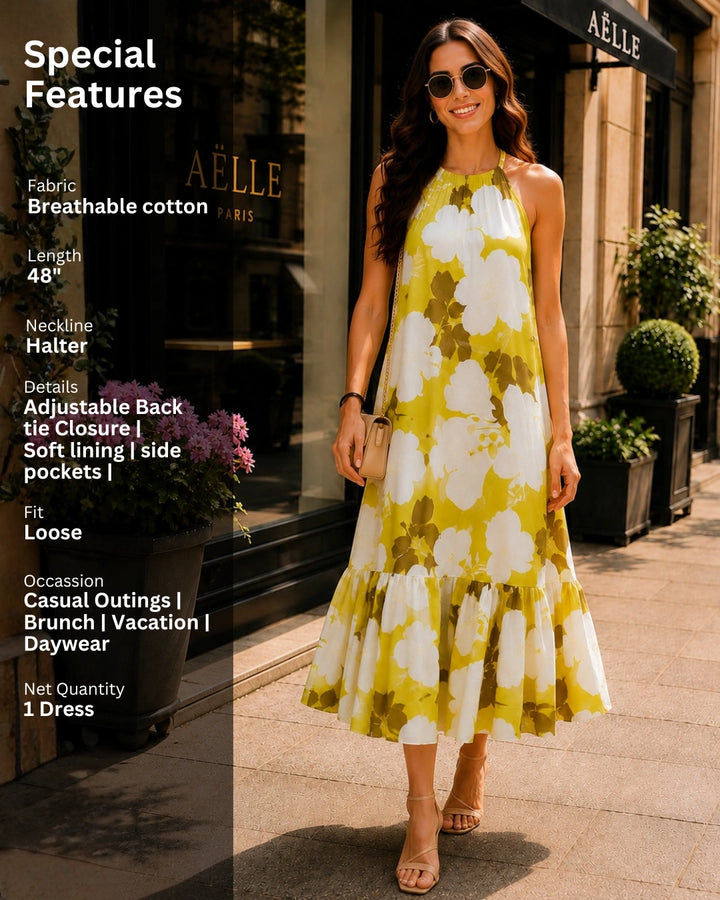 Lemon Muse Back Tie Dress For Women
