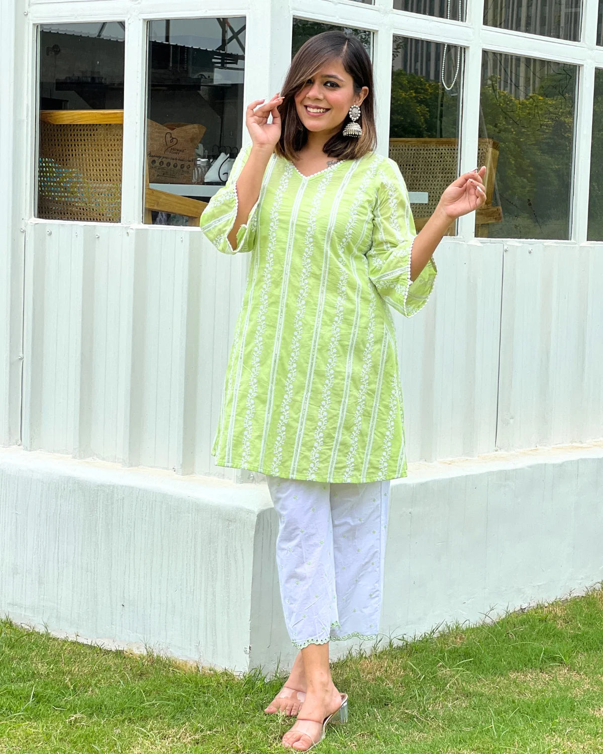 Lucknowi Chikan Embroidery Kurti With Palazzo: Gift/Send Fashion and  Lifestyle Gifts Online L11018977 |IGP.com