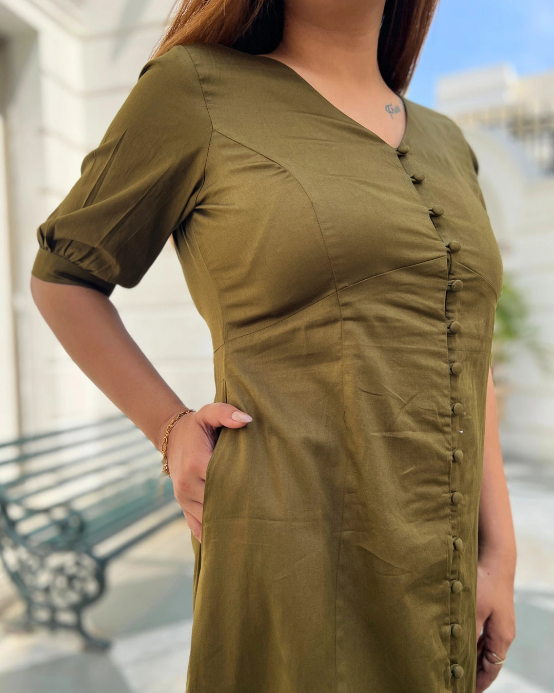 Olive Green Summer Dress The Svaya Olive Green Summer Dress The Svaya
