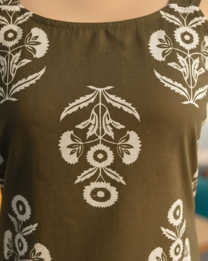 Mogra Print Cotton Kurti For Women
