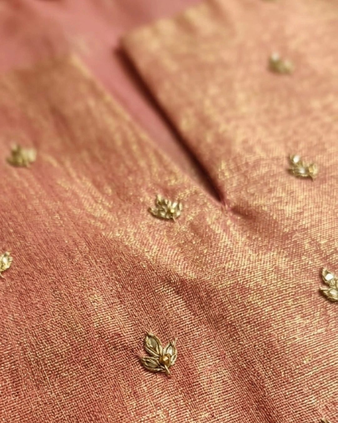 Orange Tissue Embroidered Straight Kurta For Women