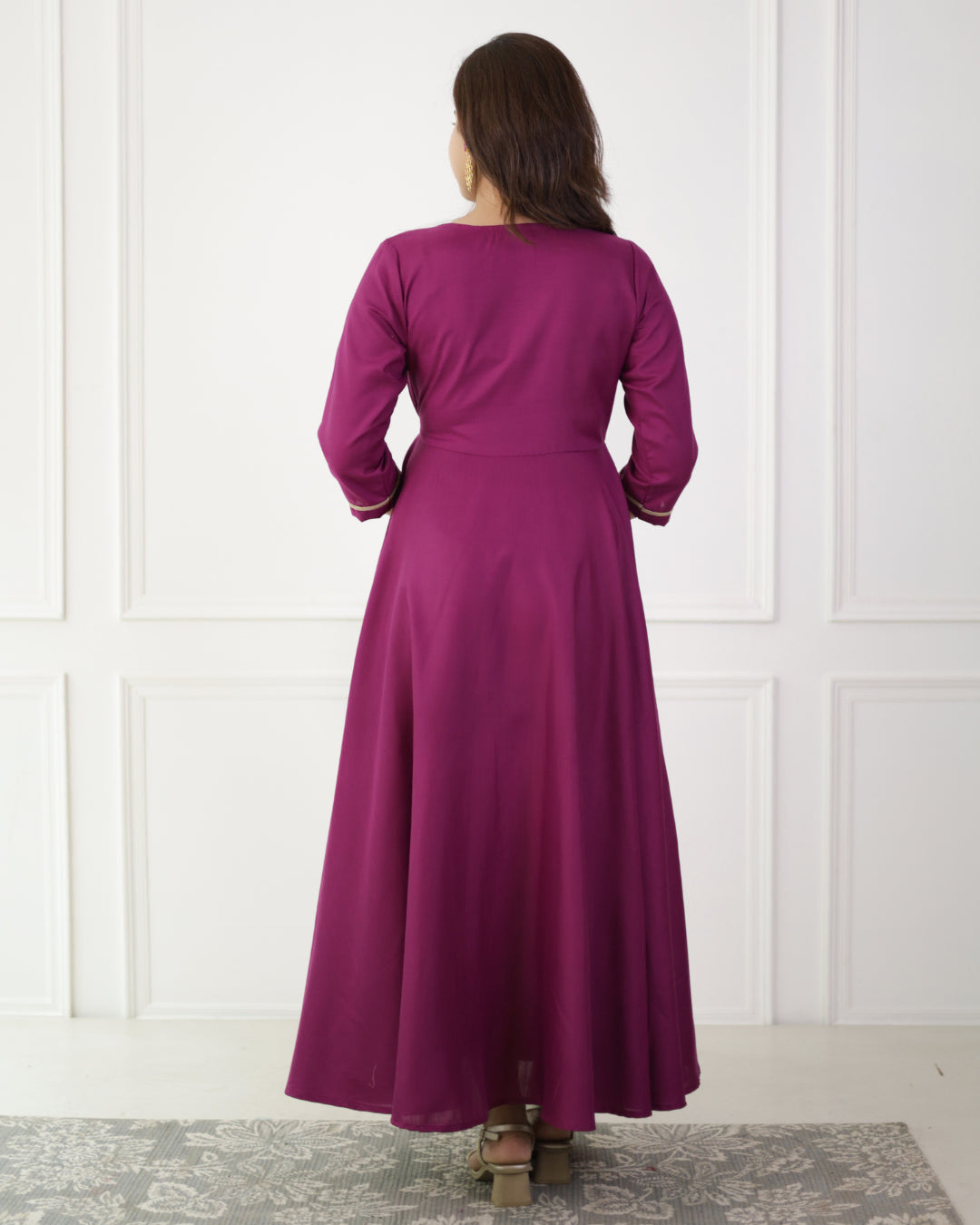 Orchid Violet Cotton Angrakha Kurta