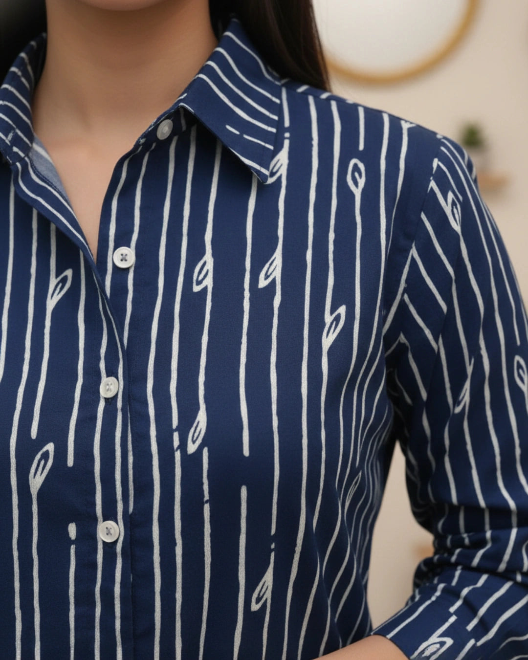 Classic Cotton Print Shirt For Women