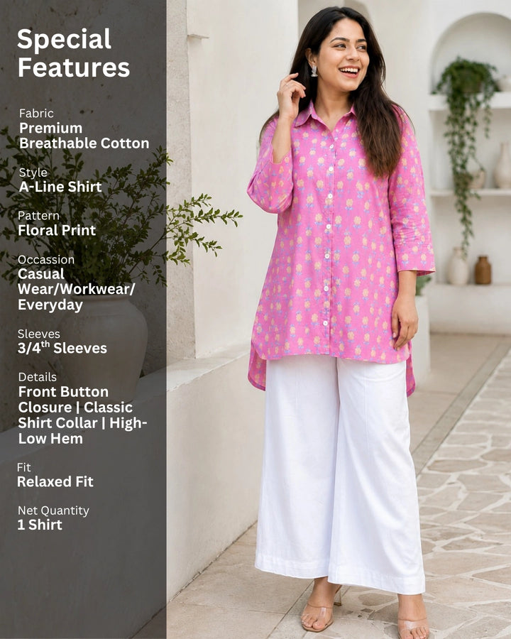 Petal Muse A-Line Shirt For Women