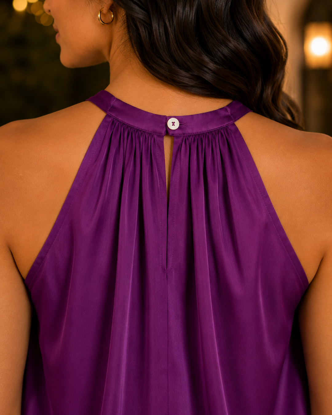 Petal Pink Luxe Satin Halter Top