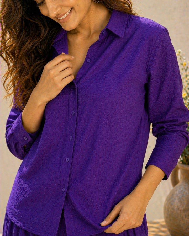 Pretty Purple Shirt With Modern Salwar