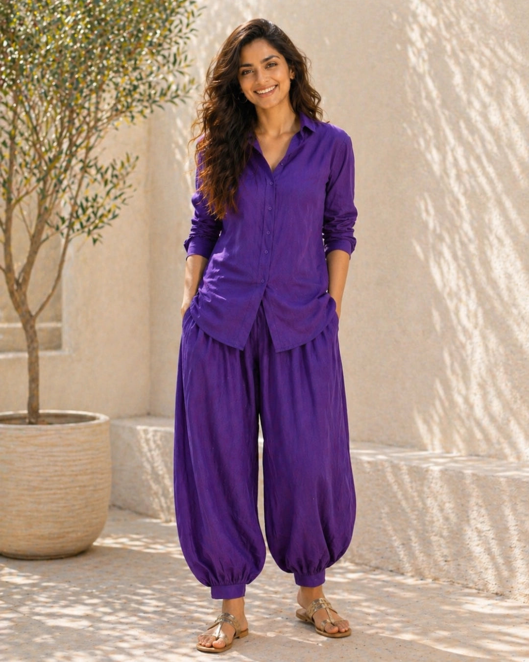 Pretty Purple Shirt With Modern Salwar