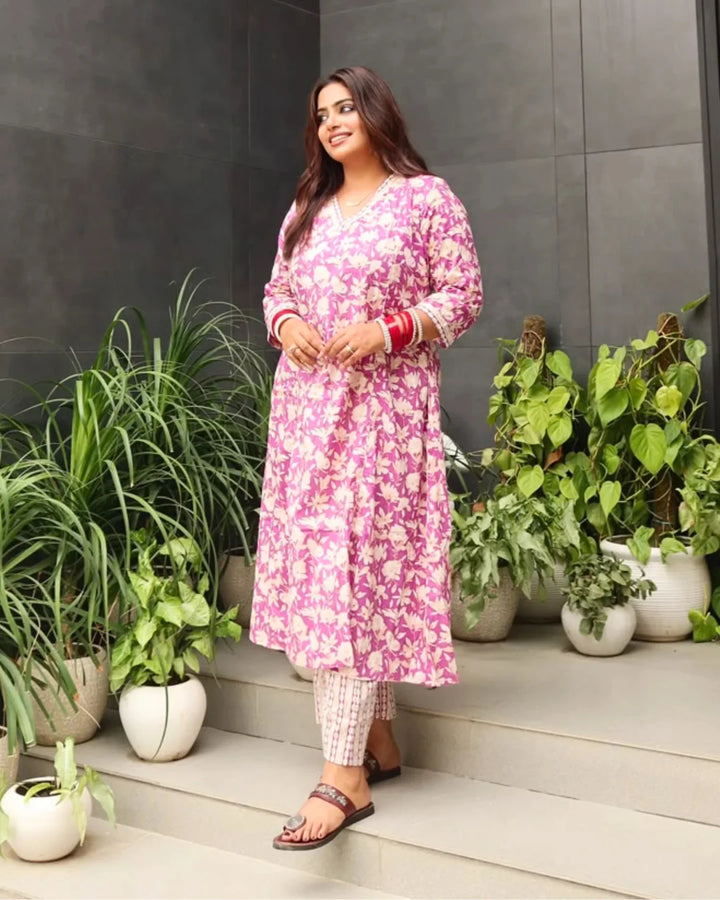 Purple Ivy Aline Cotton Kurta Set of 2