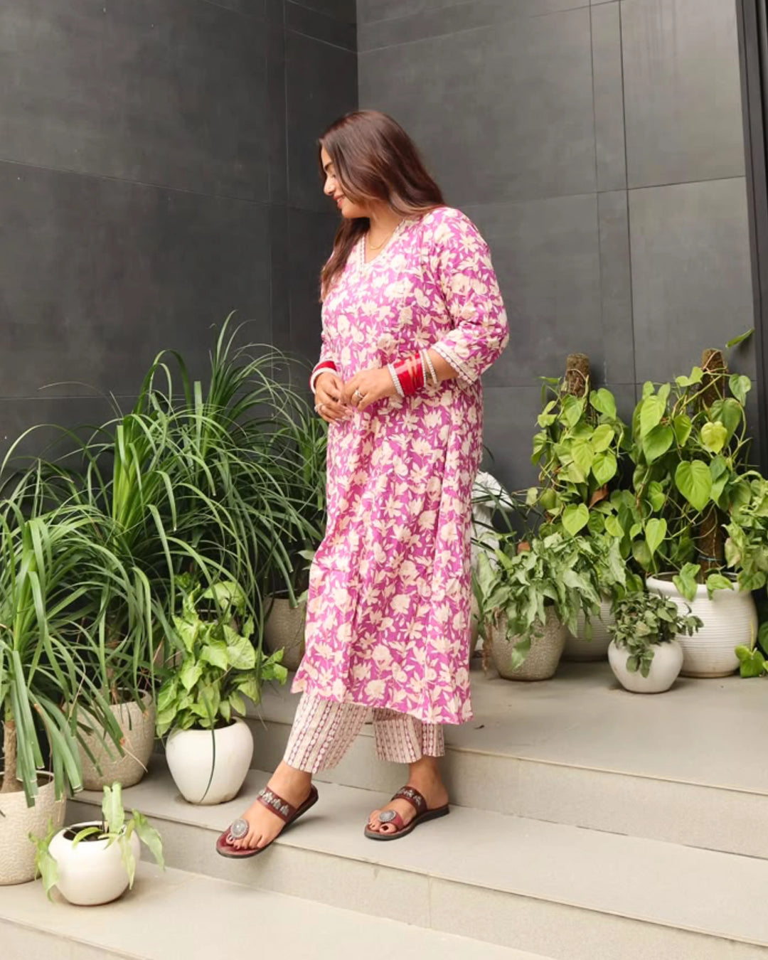 Purple Ivy Aline Cotton Kurta Set of 2