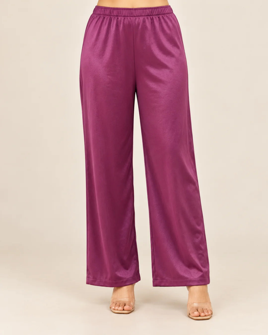 Purple Velvet Straight Pant