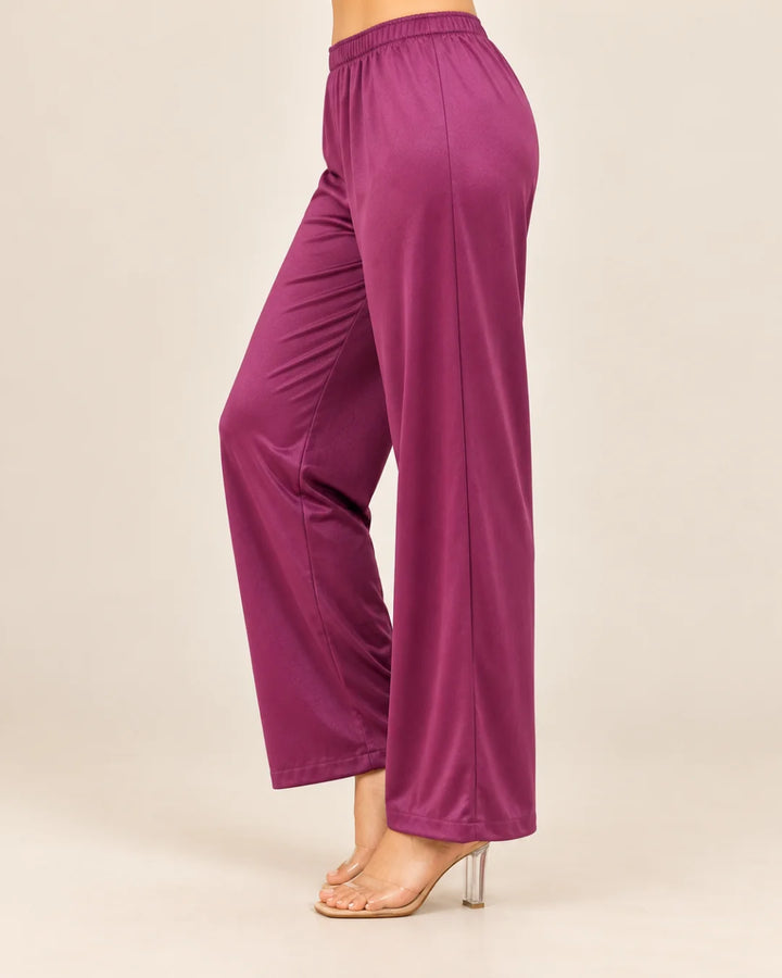 Purple Velvet Straight Pant