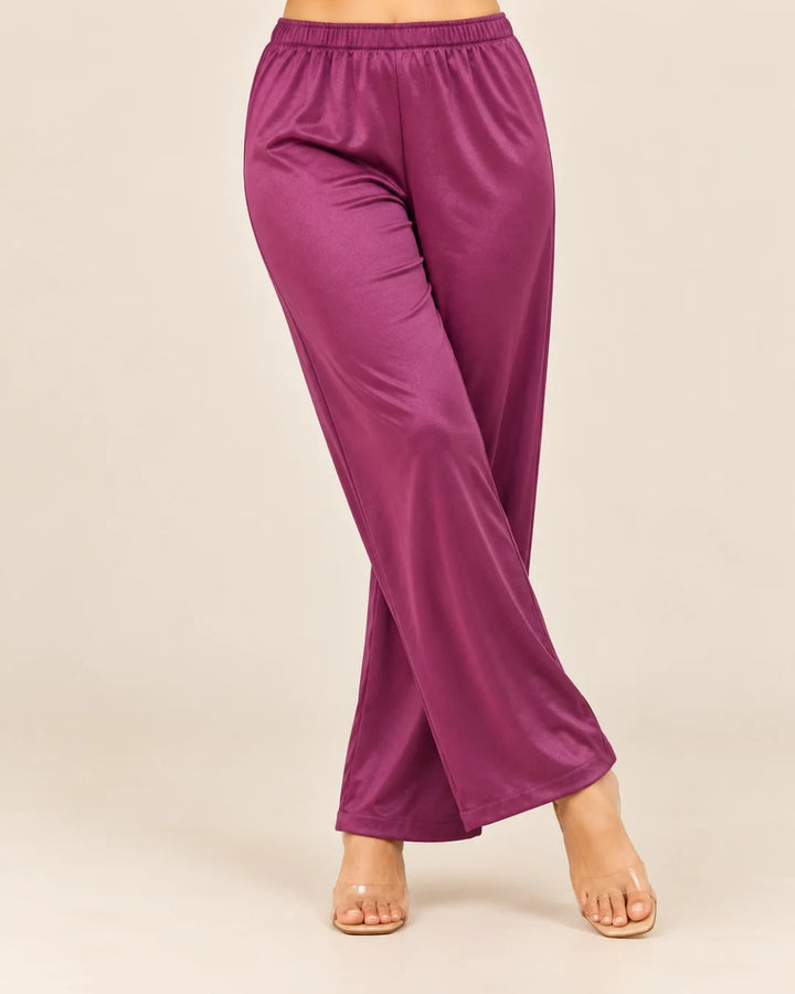 Purple Velvet Straight Pant
