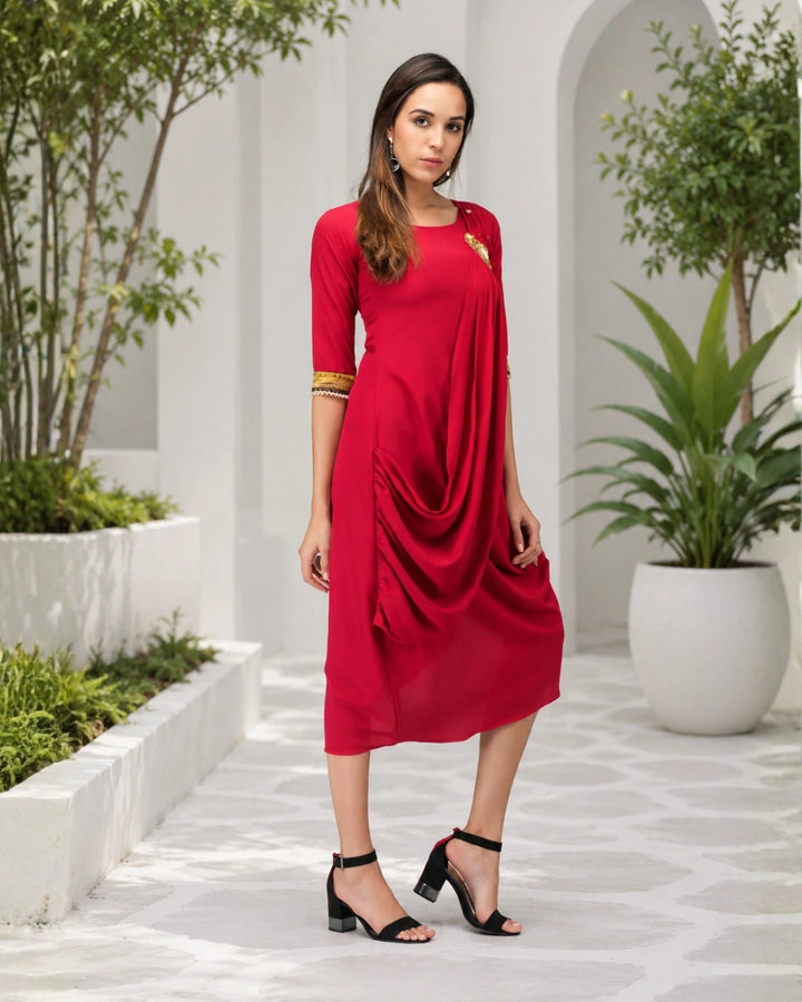 Red Draped Drama