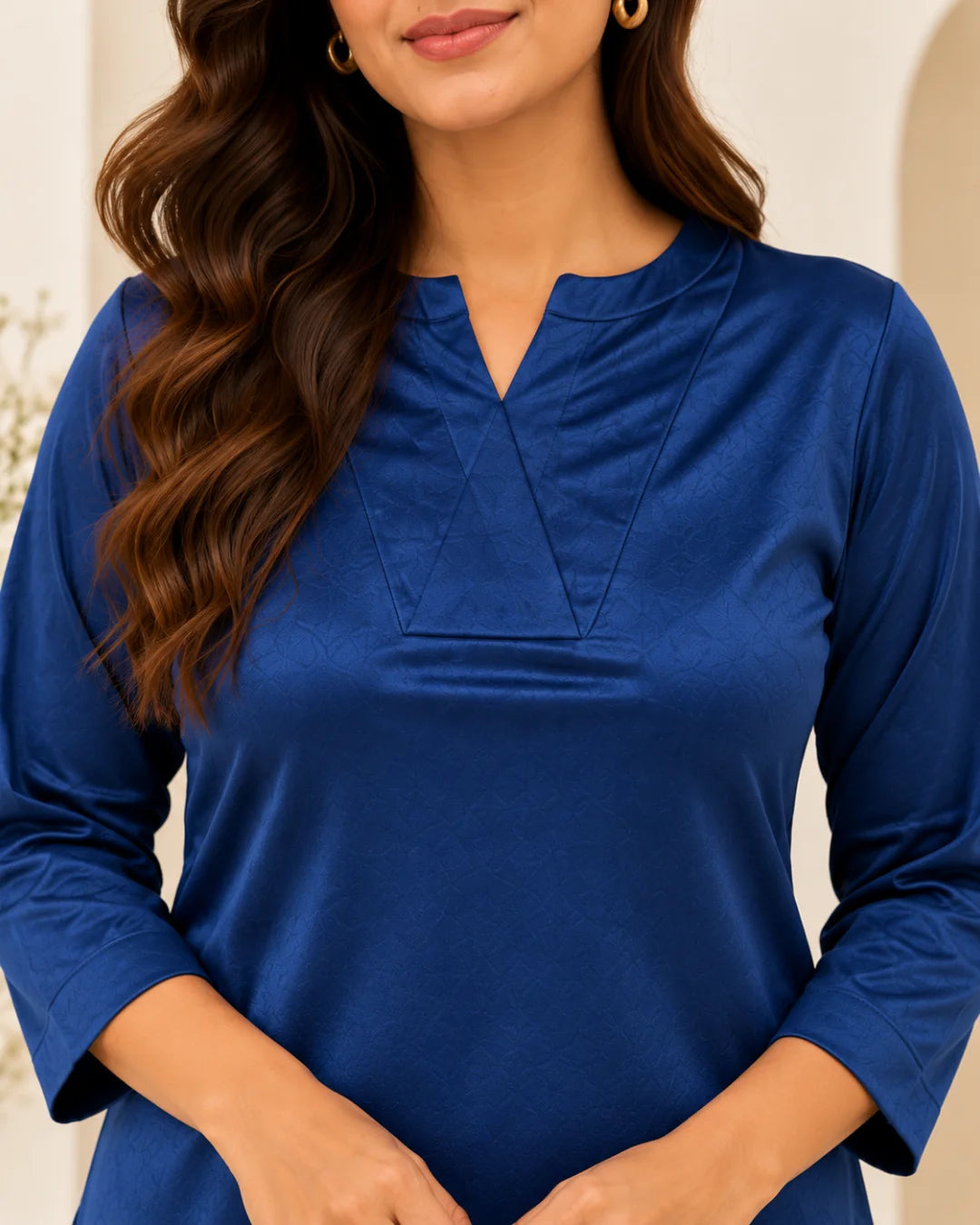Royal Blue Velvet Straight Kurta