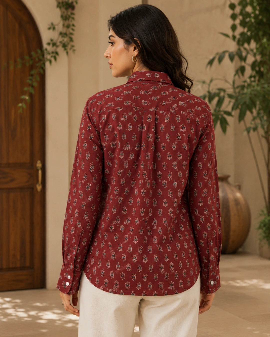 Ruby Bloom Printed Cotton Shirt For Women's