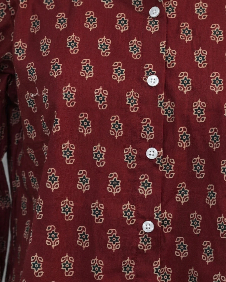 Ruby Bloom Printed Cotton Shirt For Women's