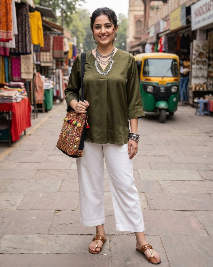 Shine Bright Like A Diamond Satin Formal Top For Women