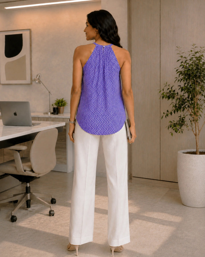 Soho Lilac Cotton Halter Top