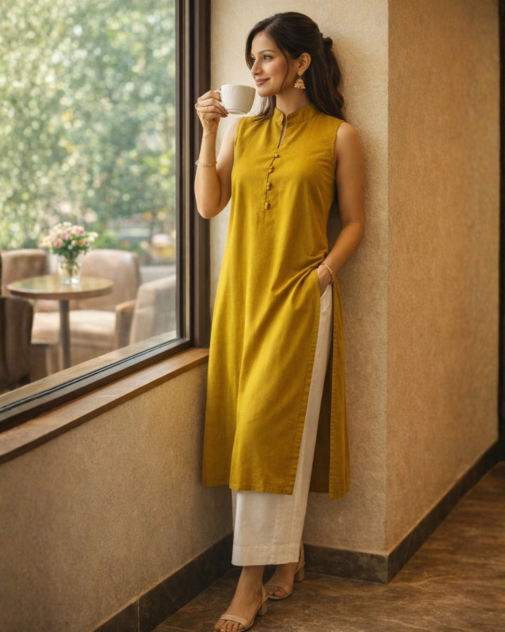 Step Out In Dark Green Comfort Kurta For Women