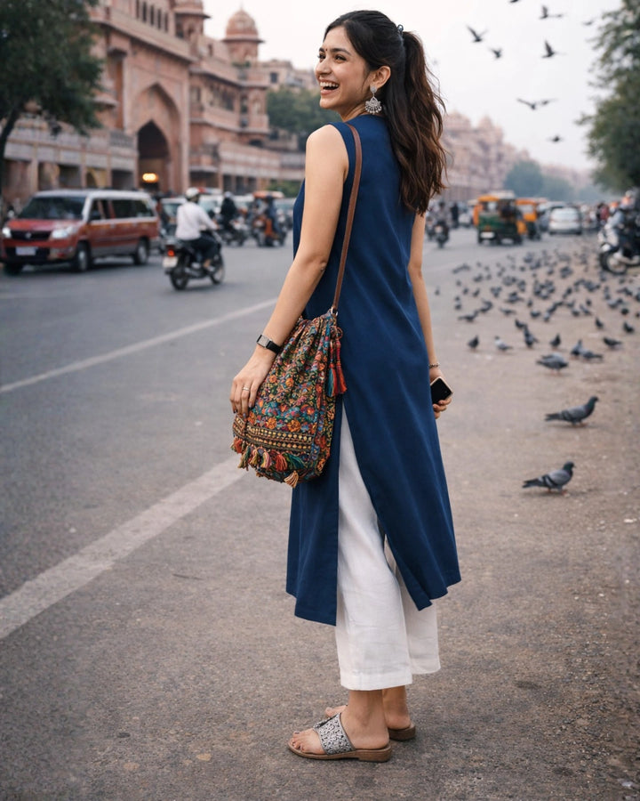 Step Out In Muted Brown Comfort Kurta For Women