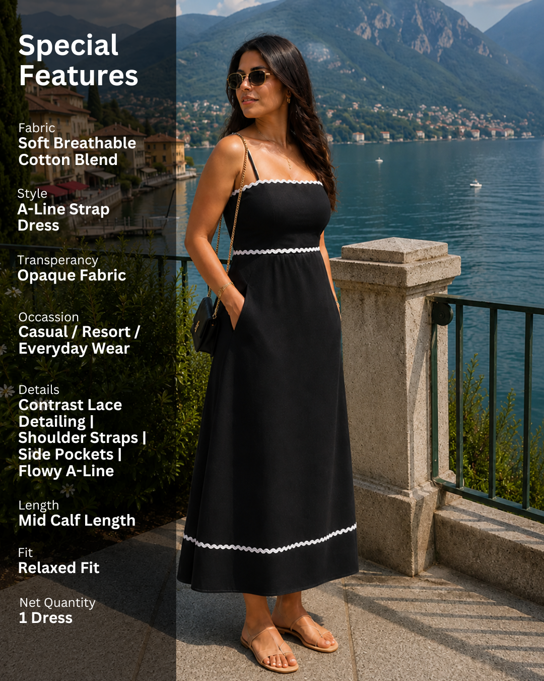 Summer Black Women's Dress With Pockets – The Svaya