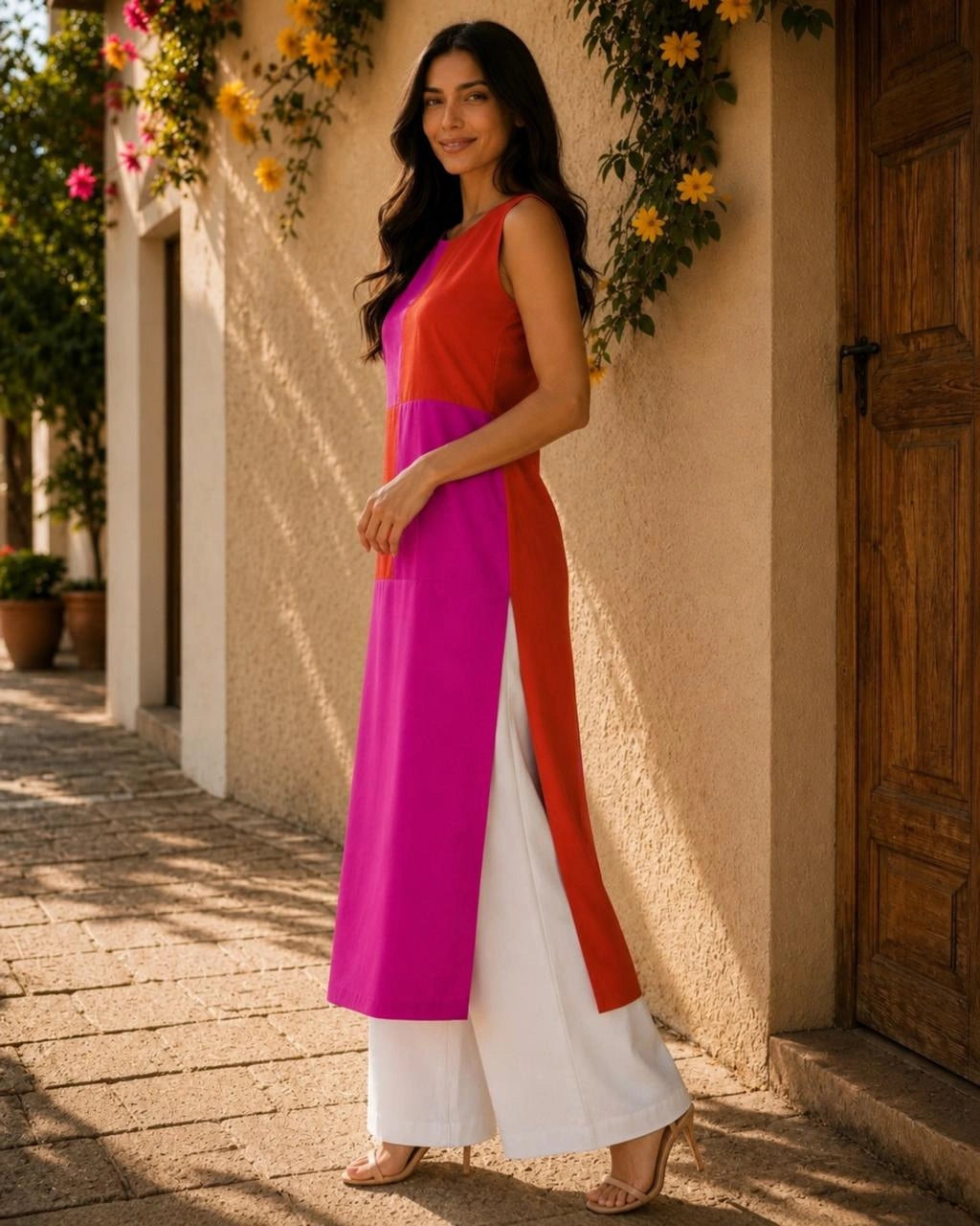 Summer Fizz Color Block Kurta For Women
