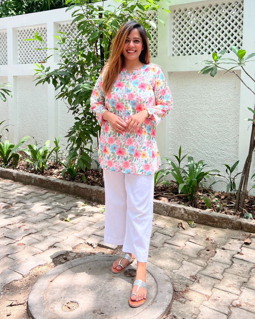 Summer Floral Cotton Shirt For Women