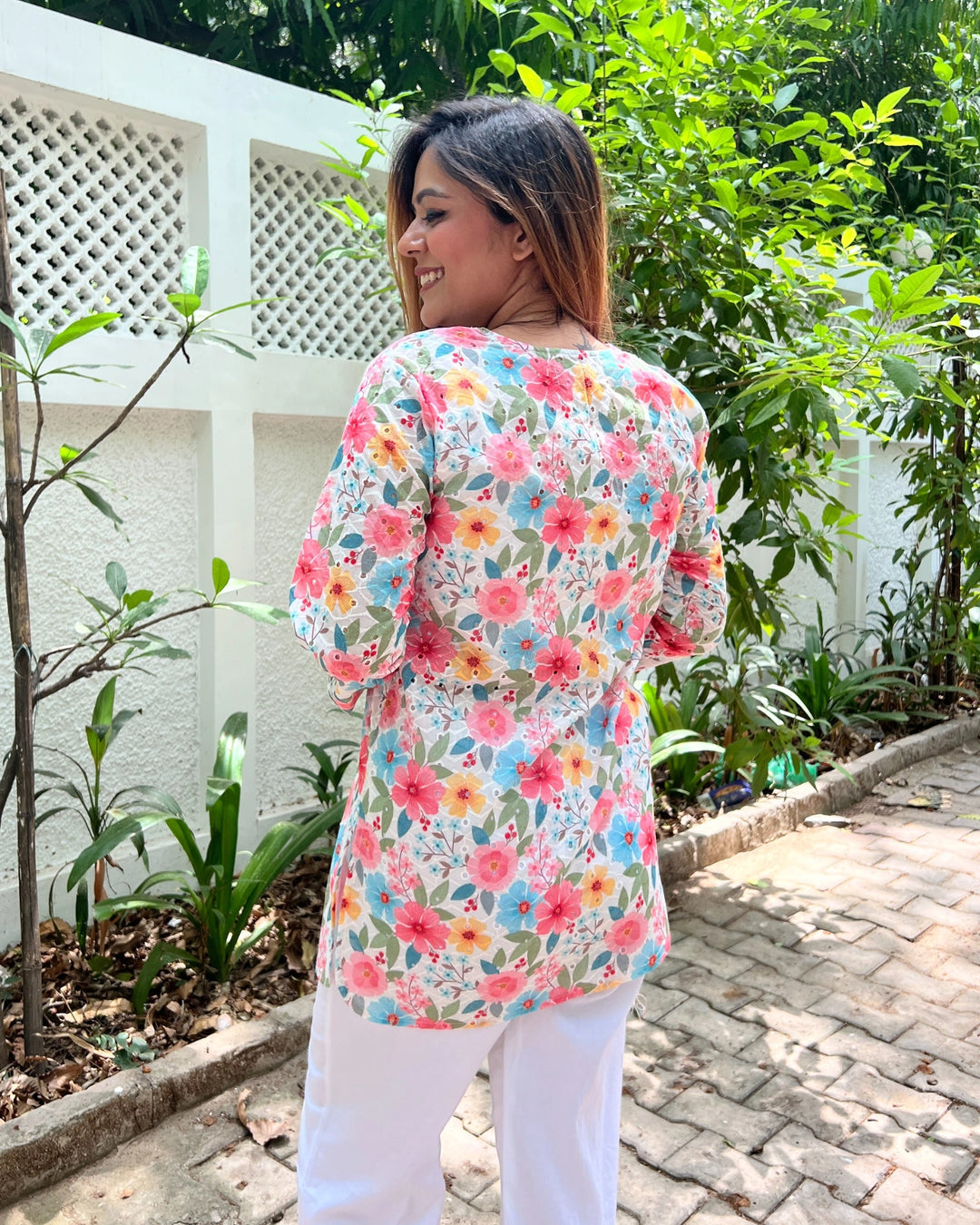 Summer Floral Cotton Shirt For Women