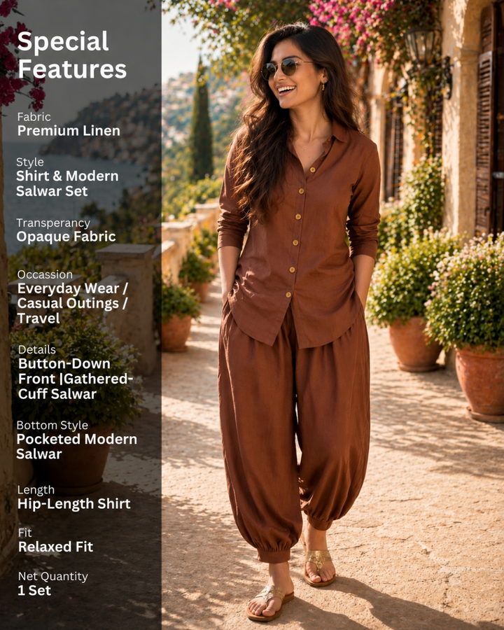 Sun-Kissed Women's Shirt With Modern Salwar