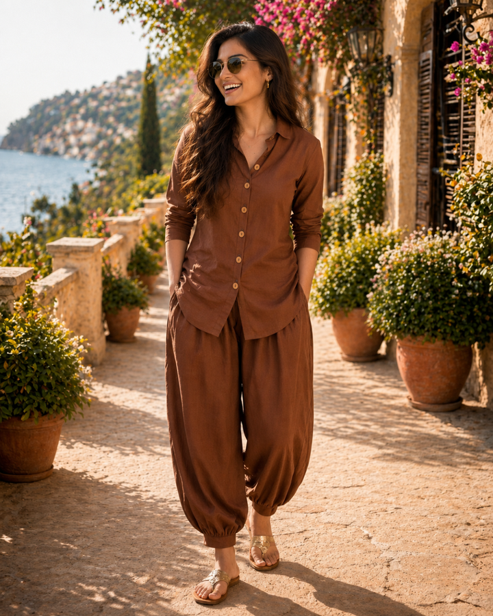 Sun-Kissed Women's Shirt With Modern Salwar