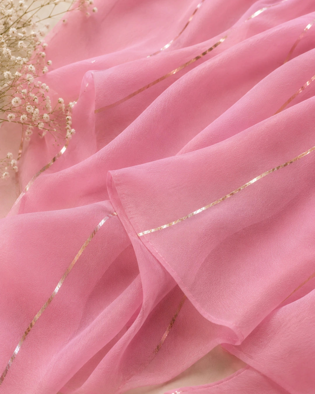 Sunheri Noor Gota Lace Pink Dress