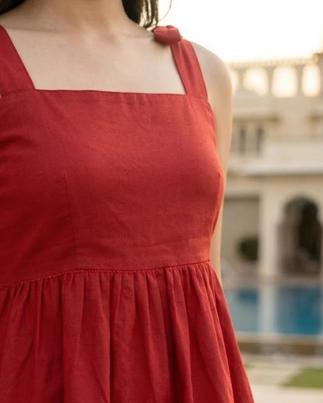 Sunrise Red Tie Top In Softest Modal For Women