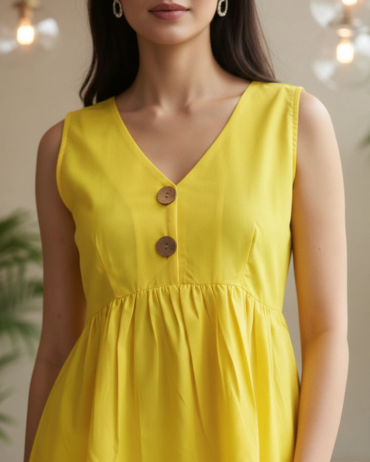 Sunshine Yellow Crepe Made to Chill Top For Women