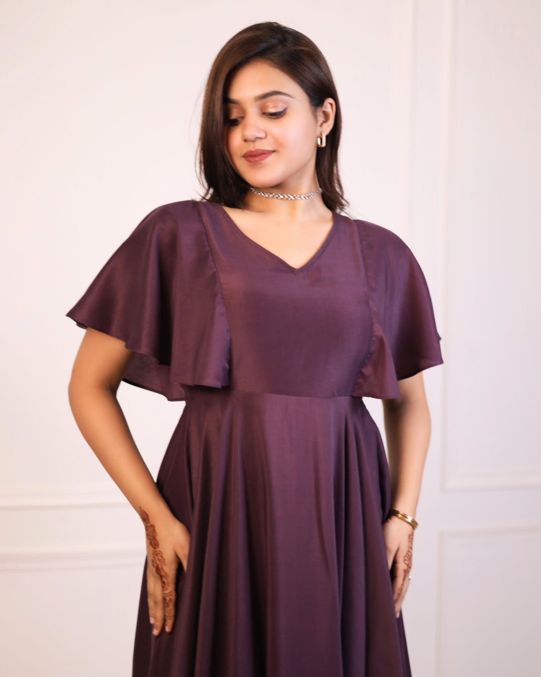 Vintage wine Fit and Flare Dress