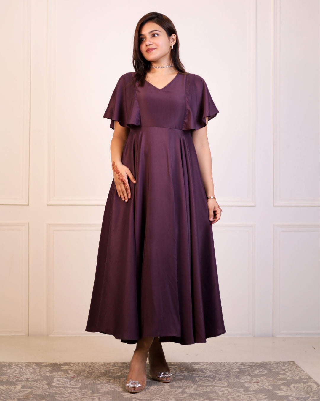 Vintage wine Fit and Flare Dress