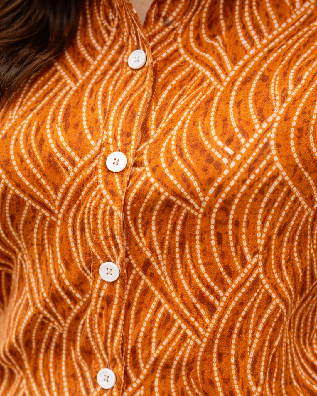 Wavy Mustard Classic Cotton Shirt